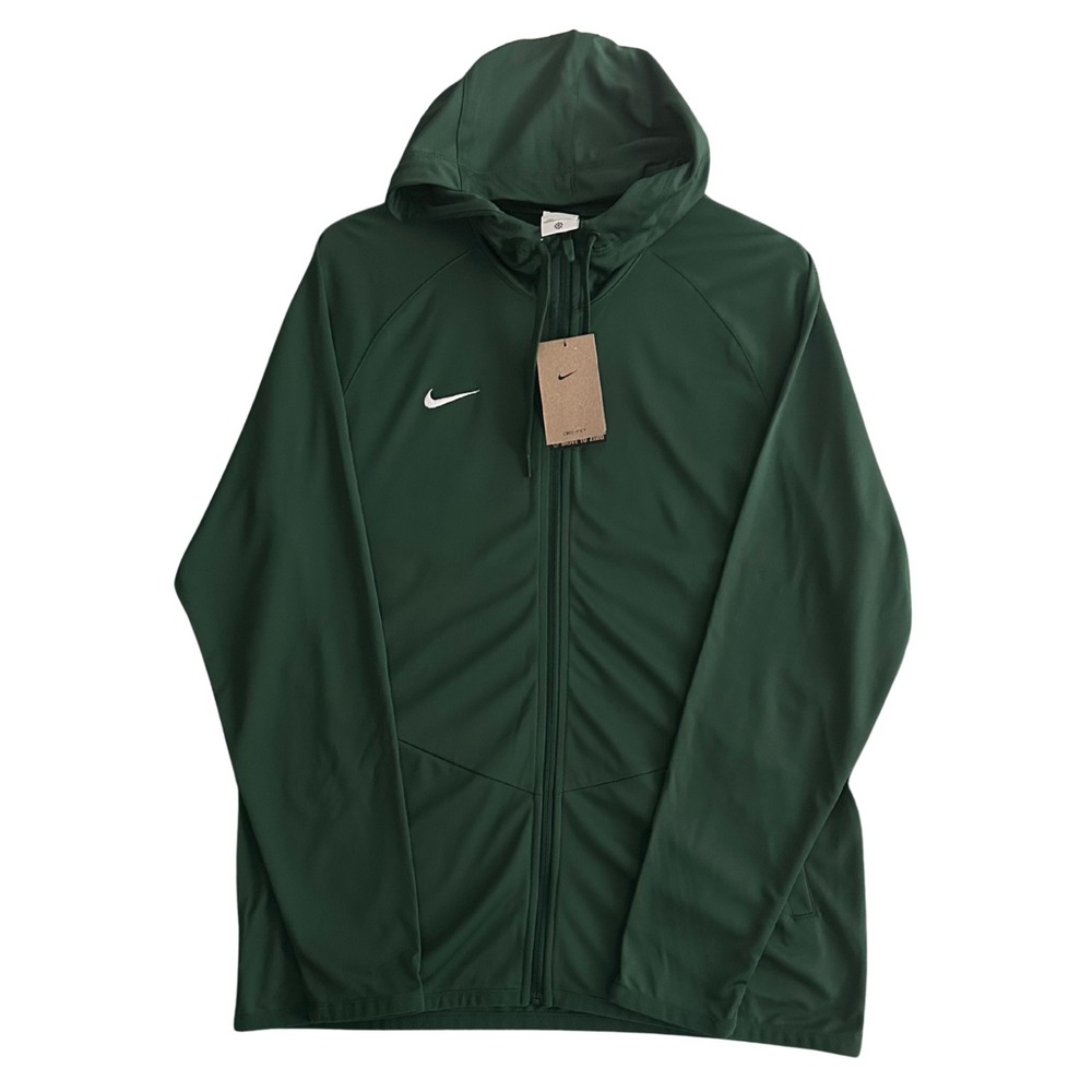 Nike Dri-FIT Full Zip Hooded Jacket Mens Large Green HF6935-341 Training NWT